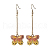 Alloy Enamel Butterfly Dangle Earrings EJEW-JE05604-01-1