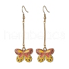 Alloy Enamel Butterfly Dangle Earrings EJEW-JE05604-01-1