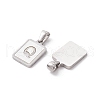 304 Stainless Steel Pave Shell Pendants STAS-G327-01P-Q-2