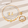 Vintage Brass Gold Coin Bracelets & Earrings & Necklaces & Rings Set for Women's Party and Banquet LY2424-2