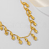 Vintage Ethnic Style Brass Heart Tassel Anklets for Women TZ4948-4