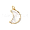 Brass Pave Natural White Shell Pendants KK-S522-05D-G-1