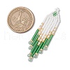 Glass Seed Beaded Tassels Pendants PALLOY-MZ00655-04-2