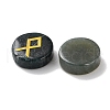 Brass Elder Futhark Alphabet Engraved Symbol Flat Round Natural Indian Agate Rune Stones G-I373-01A-2