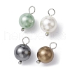 Shell Pearl Dyed Round Charms PALLOY-JF02245-01-1
