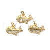 Rack Plating Brass Pave Cubic Zirconia Pendants KK-O142-29G-1