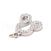 316 Stainless Steel Micro Pave Cubic Zirconia Pendants STAS-K284-01G-P-2