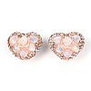 Heart Shape Polymer Clay Pave Rhinestone Beads RB-T018-03D-1