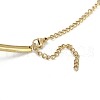 PVD Vacuum Plating 202 Stainless Steel Wire Choker Necklaces with Clasps NJEW-H011-10G-2