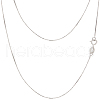 Beebeecraft 2Pcs 925 Sterling Silver Box Chain Necklaces NJEW-BBC0001-13P-1