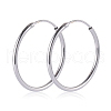 Rhodium Plated 925 Sterling Silver Hoop Earrings Endless Unisex Small Hoop Earrings 20mm Gold Plating Huggie Hoop Earrings for Women Men JE1076A-03-1