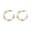 Brass & Plastic Imitation Pearl C-Shaped Stud Earrings EJEW-Q391-08G-3