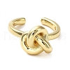 Rack Plating Brass Knot Open Cuff Rings for Women X-RJEW-Q777-06G-2