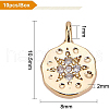 Brass Micro Pave Cubic Zirconia Charms KK-BC0006-30G-2