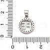 Rack Plating Brass Micro Pave Cubic Zirconia Pendants KK-D359-31P-3