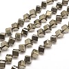 Natural Pyrite Cube Beads Strands G-I125-97-10x10mm-1