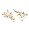 Brass Micro Pave Clear Cubic Zirconia Peg Bails Chandelier Component Links KK-S356-328-NF-3