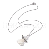 Angel Alloy and Spiral Shell Pendant Necklaces NJEW-JN04841-5