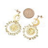 Vintage Natural Peridot Ear Studs EJEW-JE05807-01-4