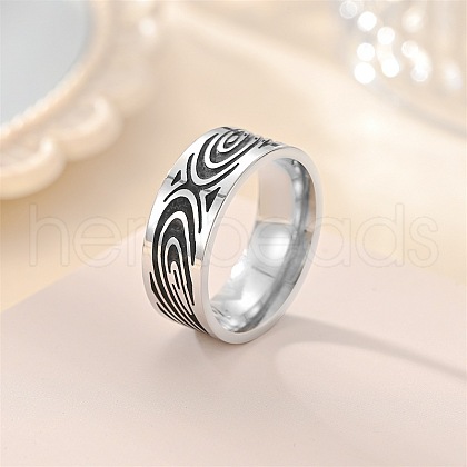 Retro 304 Stainless Steel Enamel Finger Rings for Men FS-WG366A7-10-1