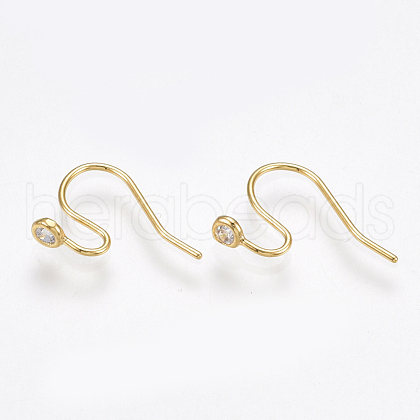 Brass Earring Hooks X-KK-T038-254G-1