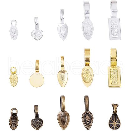 Alloy Glue-on Flat Pad Bails for Pendant Making PALLOY-PH0005-79-1