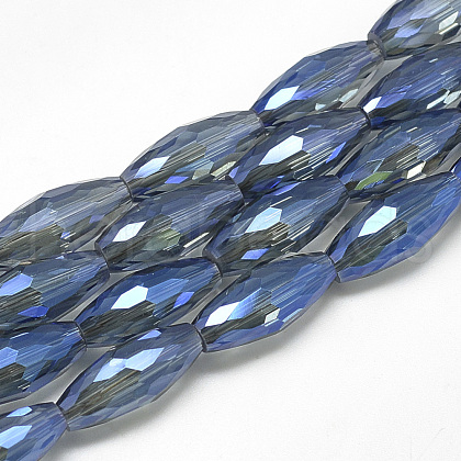 Electroplate Glass Beads Strands EGLA-S150-01-1