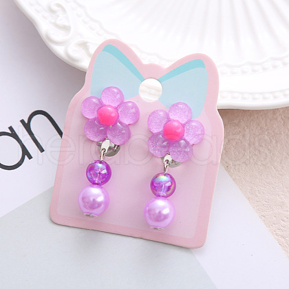 Alloy Plastic Clip-on Earrings for Kid WG21FF0-15-1