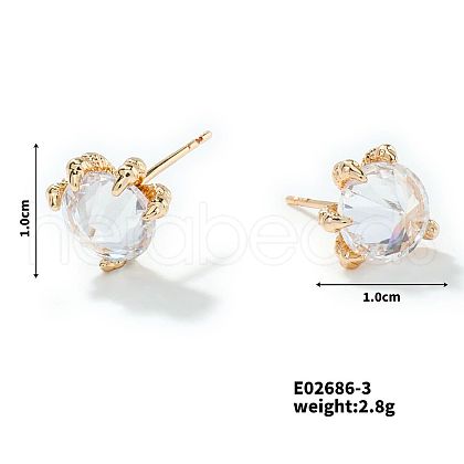Exquisite Dragon Claw Crystal Zircon Stud Earrings Unique Ethnic Fashion Jewelry RW5746-3-1