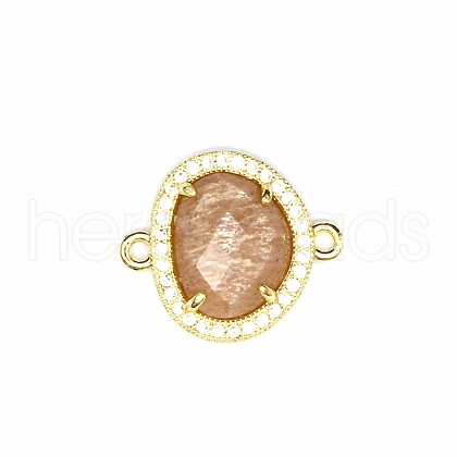 Natural Sunstone Connector Charms PW-WGDDB56-09-1