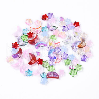 70Pcs Transparent Glass Beads GLAA-YW0004-09-1