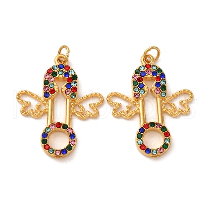 304 Stainless Steel Rhinestone Pendants STAS-U061-17G-1