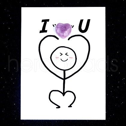 Natural Lepidolite Heart Display Decorations PW-WG5A099-22-1