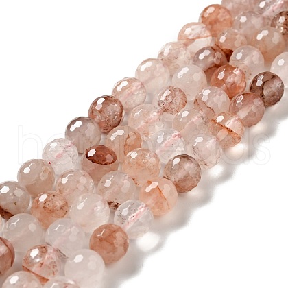 Natural Hematoid Quartz/Ferruginous Quartz Beads Strands G-E571-33C-1