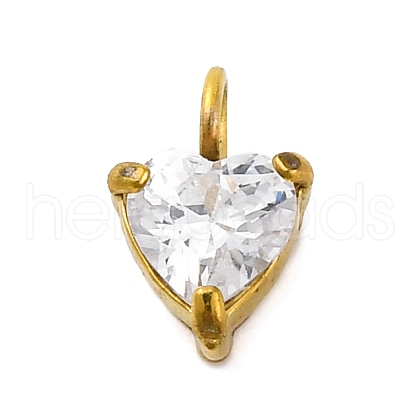 304 Stainless Steel Micro Pave Cubic Zirconia Pendants STAS-U042-02A-G-1