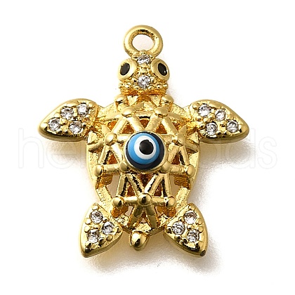 Brass Micro Pave Cubic Zirconia Pendants KK-U055-07G-02-1