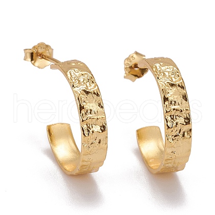 925 Sterling Silver Half Hoop Earrings EJEW-F265-01G-1