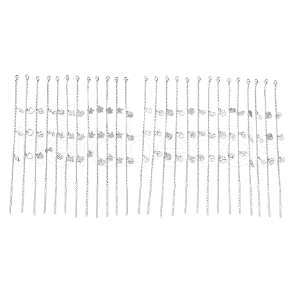 Non-Tarnish 304 Stainless Steel Charm Bracelet for Women BJEW-F436-P-1