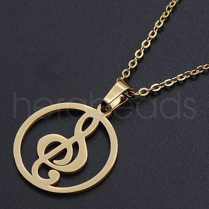 201 Stainless Steel Pendant Necklaces NJEW-S105-JN530-45-2-1