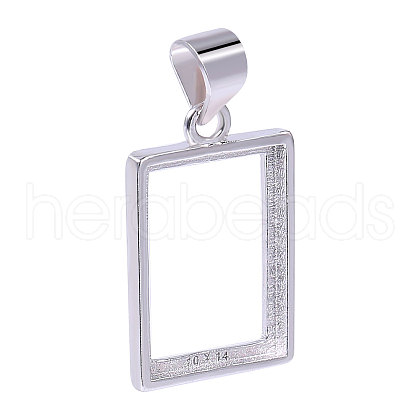 BENECREAT 1Pc 925 Sterling Silver Pendant Cabochon Settings STER-BC0002-77B-1