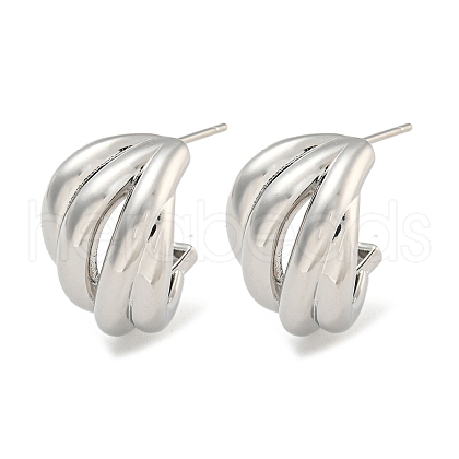 Rack Plating Brass Stud Earrings EJEW-C102-27P-1