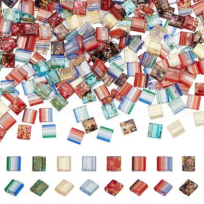 SUNNYCLUE 320Pcs 8 Style 2-Hole Glass Seed Beads SEED-SC0001-09-1
