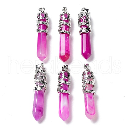 Natural Striped Agate/Banded Agate Big Pointed Pendants G-G738-A-25-1