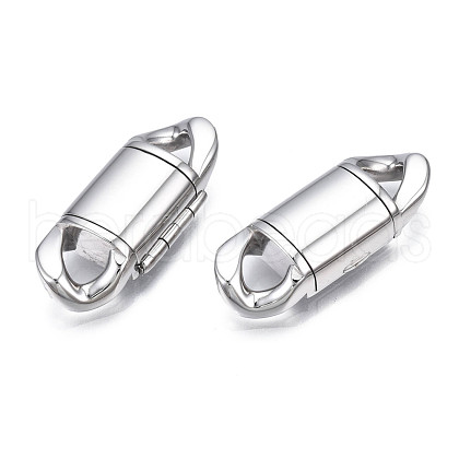 Non-Tarnish 304 Stainless Steel Fold Over Clasps STAS-S080-01C-P-1