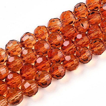 Baking Paint Transparent Glass Beads Strands X-DGLA-A035-T8mm-A04-1