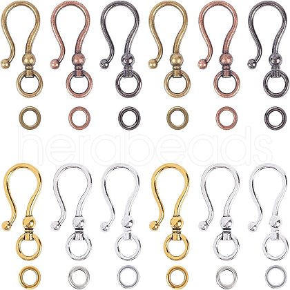 Tibetan Style Alloy S Hook Clasps TIBE-CA0001-02-1