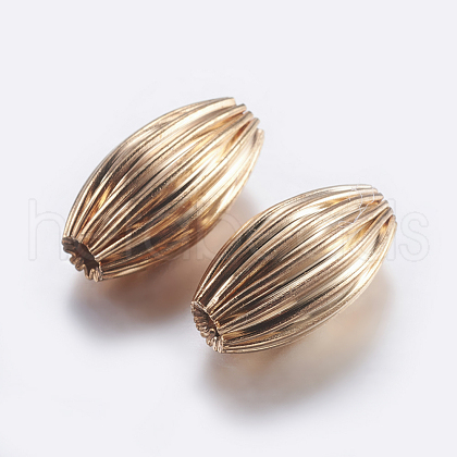 Brass Corrugated Beads KK-K197-30KCG-1