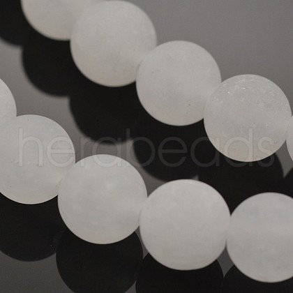 Natural White Jade Round Beads Strands G-D662-8mm-1