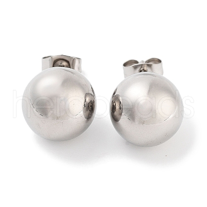 Non-Tarnish Round 316 Surgical Stainless Steel Stud Earrings for Women Men EJEW-Z050-17P-1