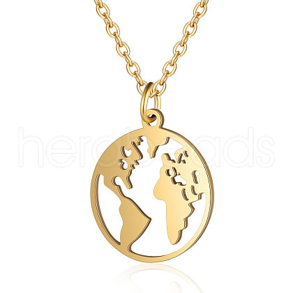 201 Stainless Steel Pendant Necklaces NJEW-T009-JN136-40-2-1